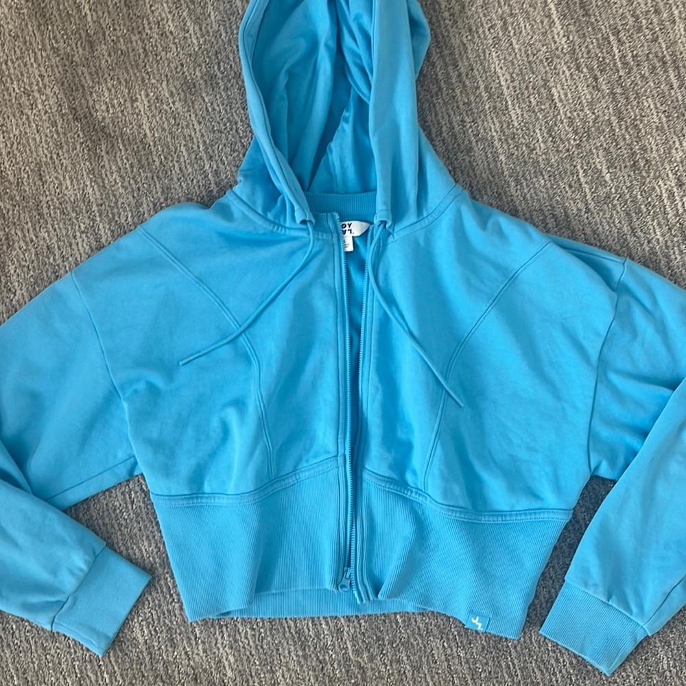womens cropped blue hoodie